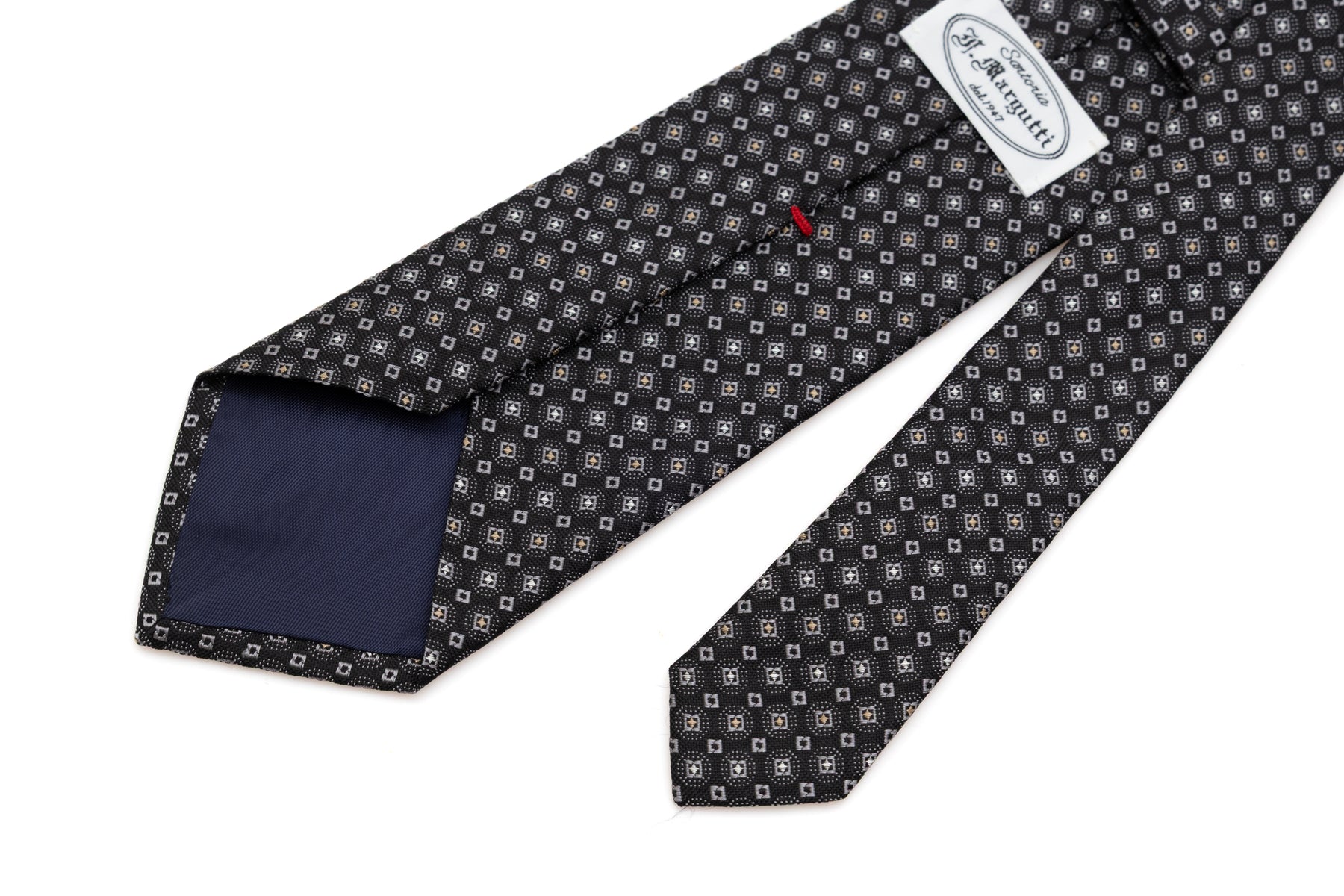 Black tie in light pattern pure silk