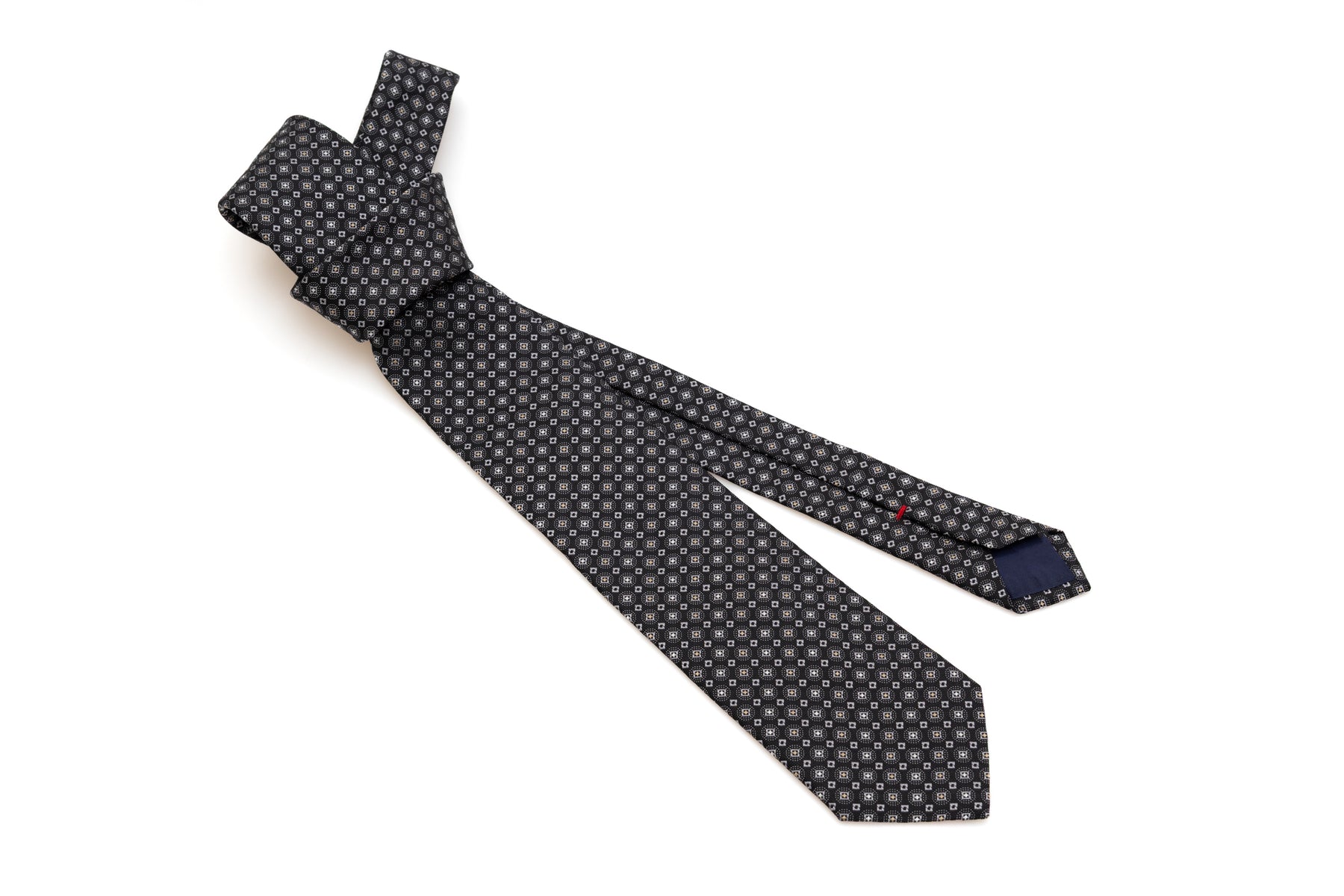 Black tie in light pattern pure silk