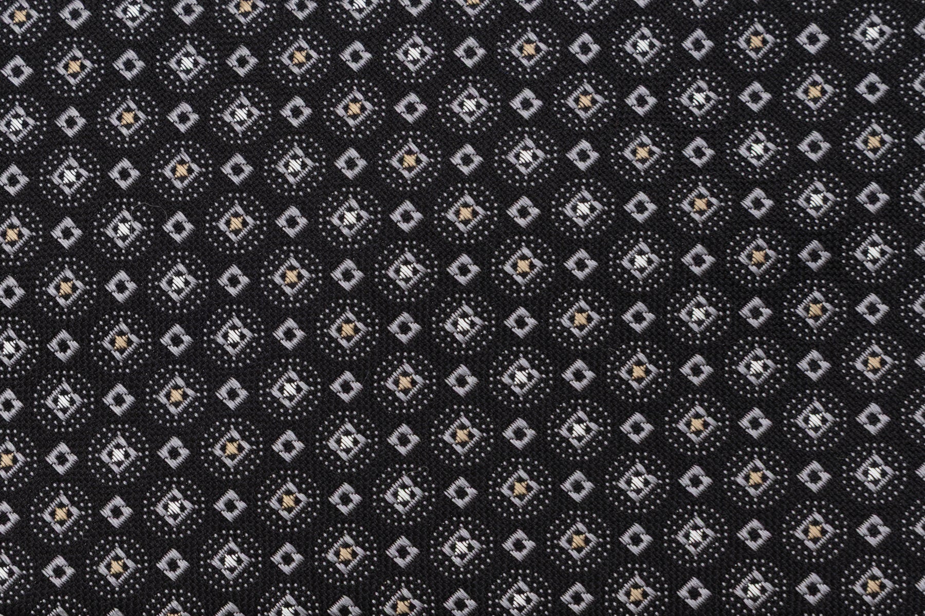 Cravatta nera in seta pura con motivo chiaro