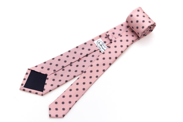 Pink floral tie in pure silk