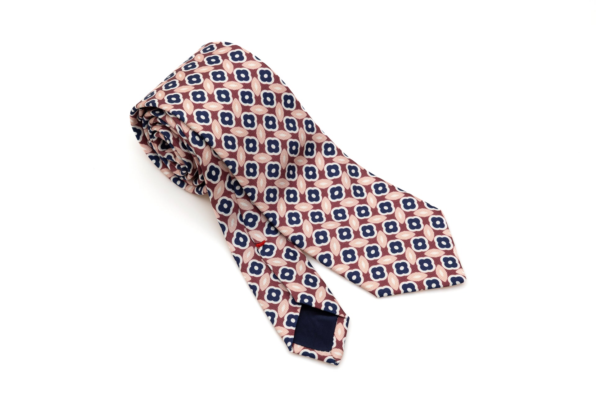 Antique pink tie in light pattern in pure silk