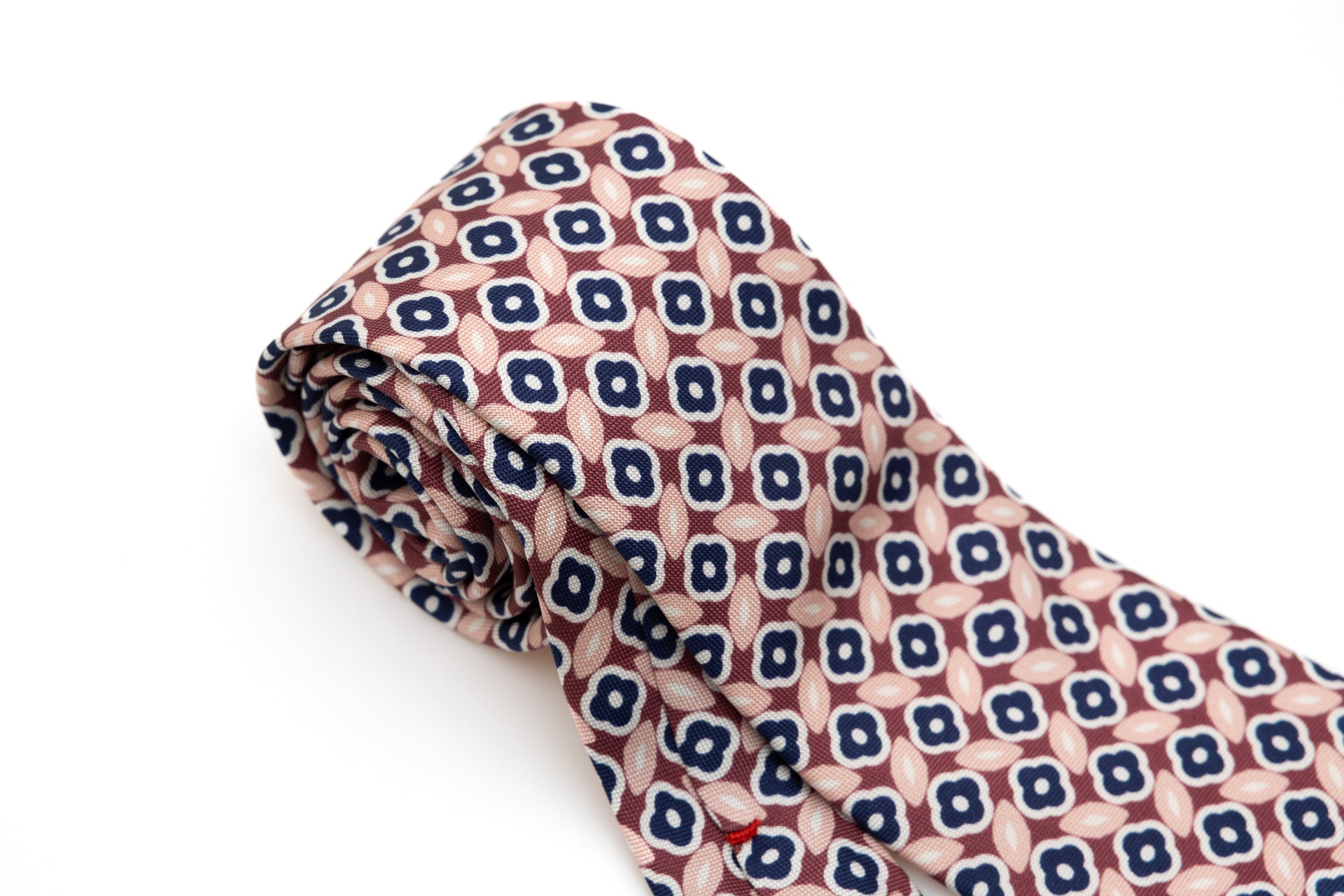Antique pink tie in light pattern in pure silk