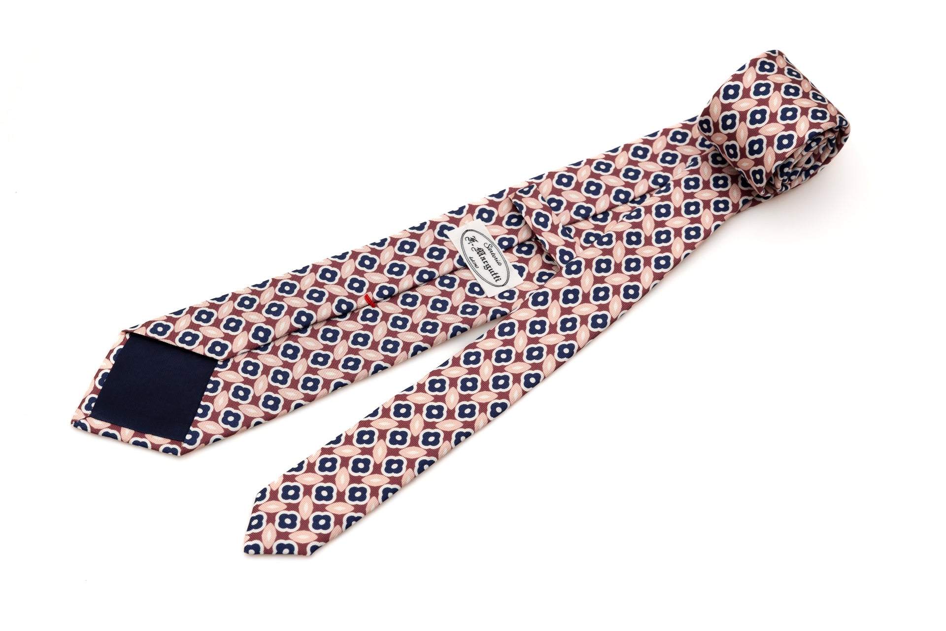 Antique pink tie in light pattern in pure silk