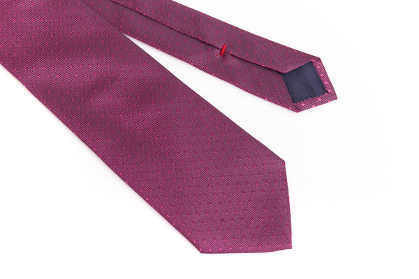 Dark pink tie with microdots in pure silk