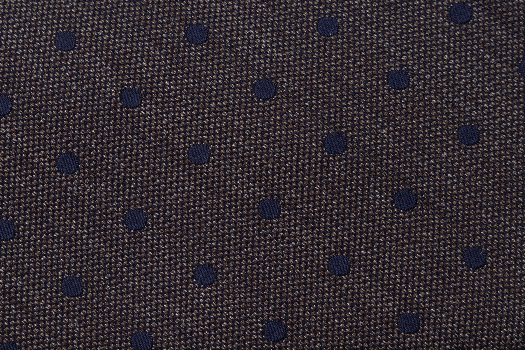 Brown and Blue Polka Dot Tie in Pure Silk