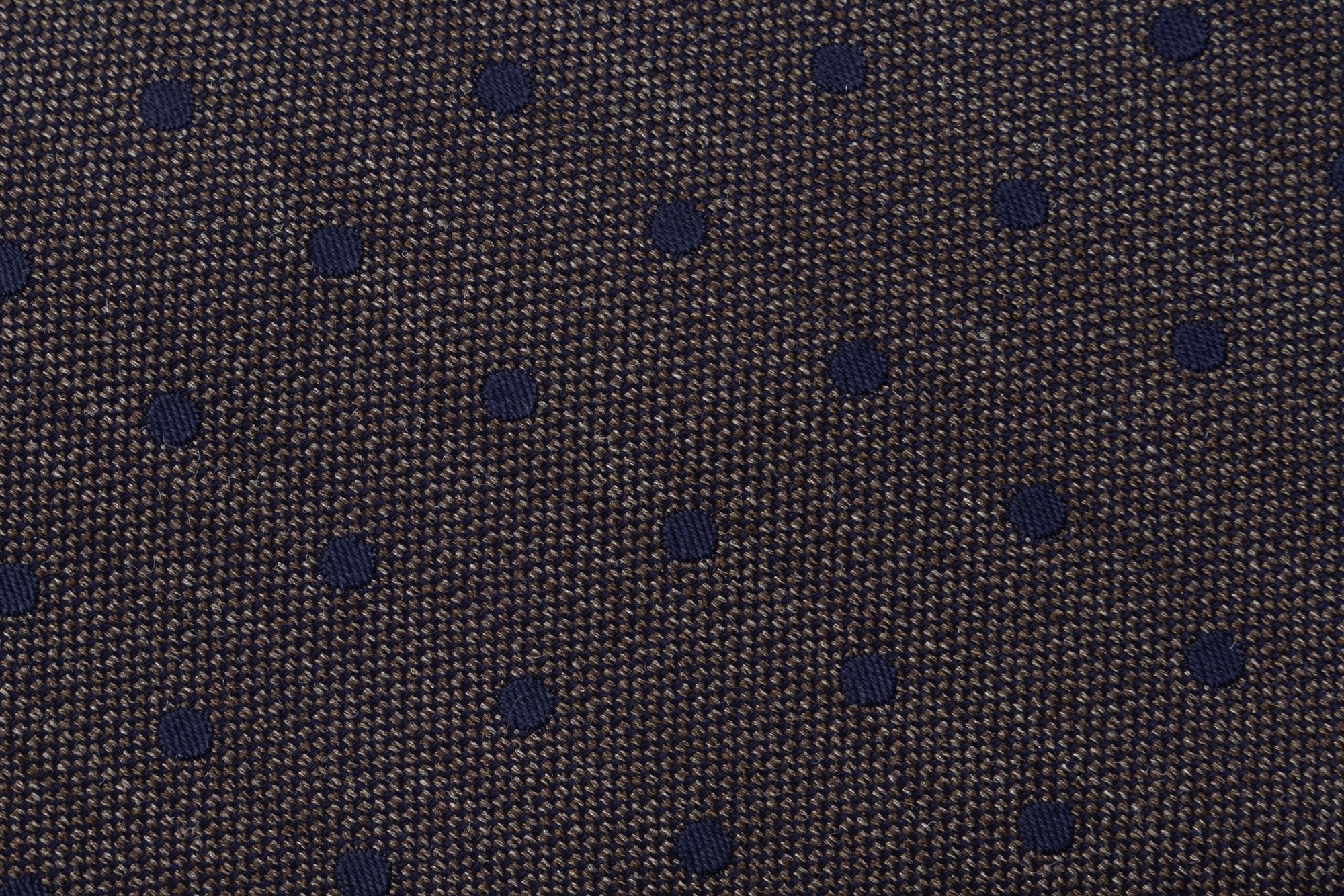 Brown and Blue Polka Dot Tie in Pure Silk