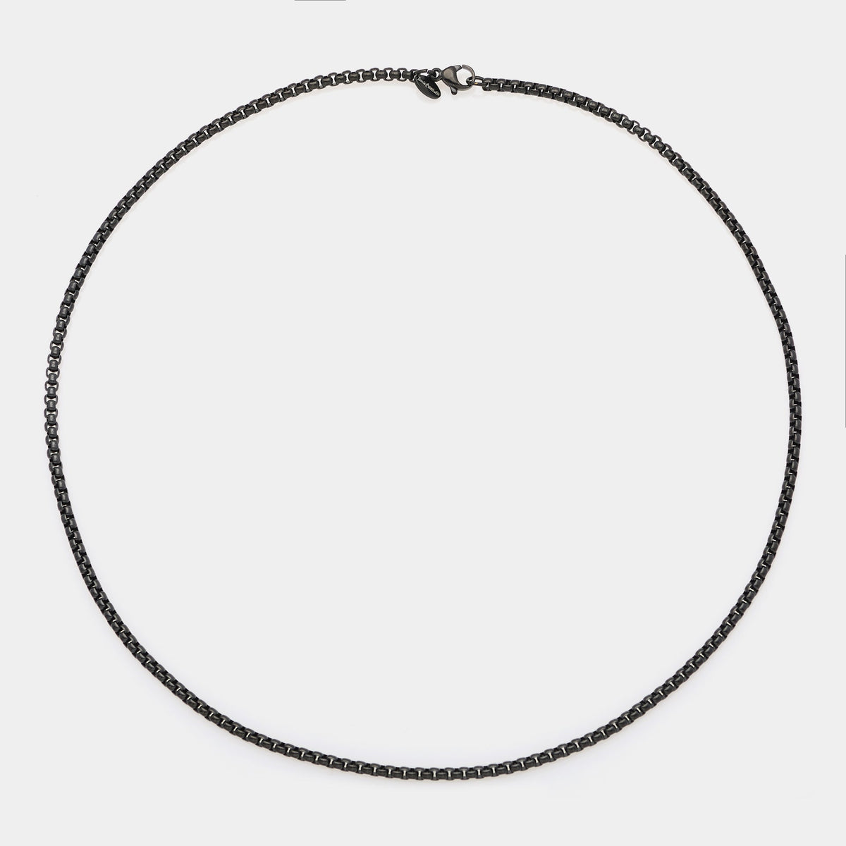 Brushed steel chain with rounded Venetian links, medium section 3 mm, average length 50 cm