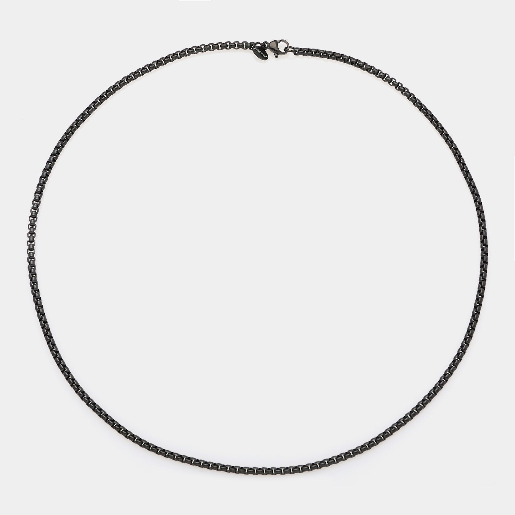 Brushed steel chain with rounded Venetian links, medium section 3 mm, average length 50 cm