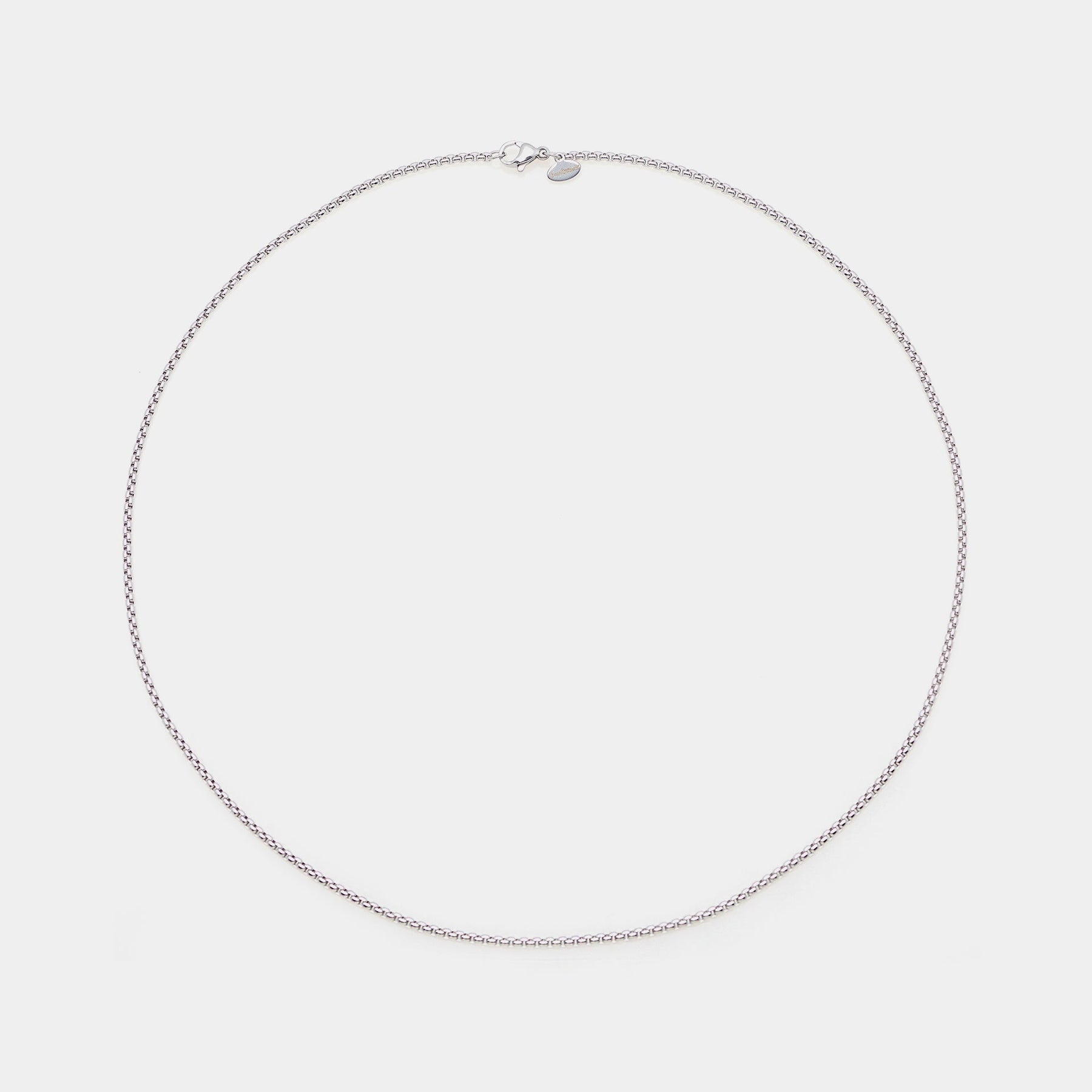Rounded Venetian link steel chain fine section 2 mm short length 45 cm