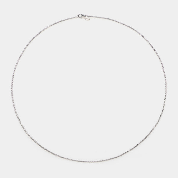 Rounded Venetian link steel chain fine section 2 mm long length 60 cm