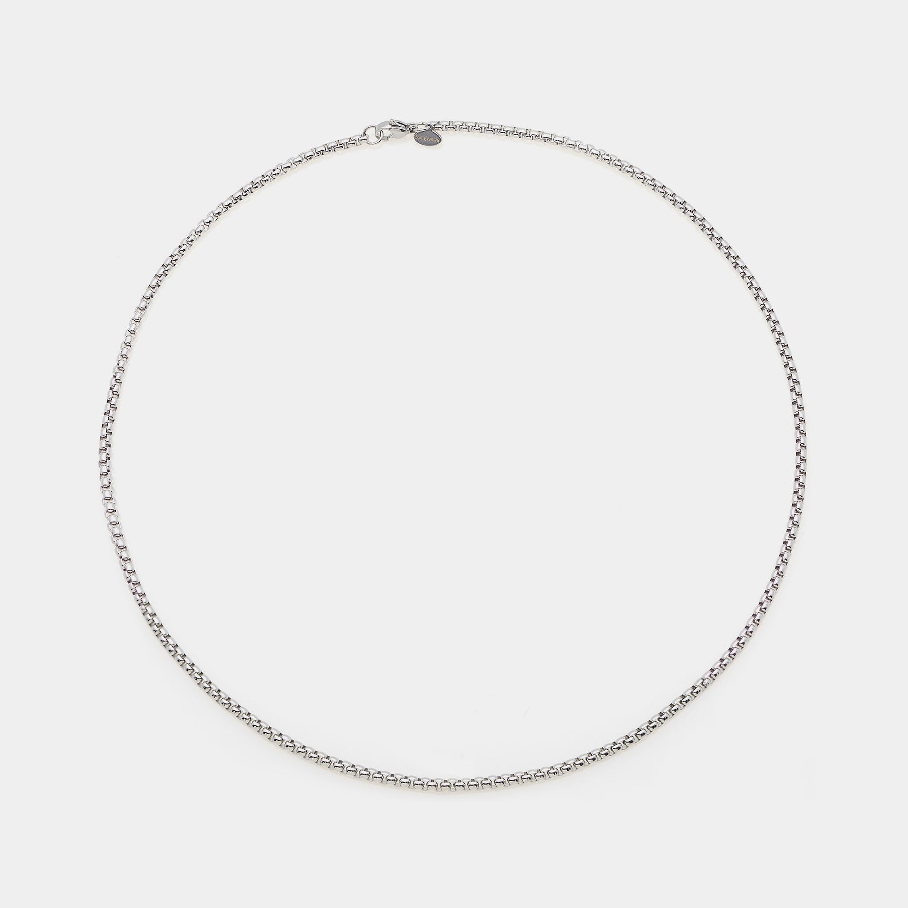 Rounded Venetian link steel chain medium section 3 mm short length 45 cm