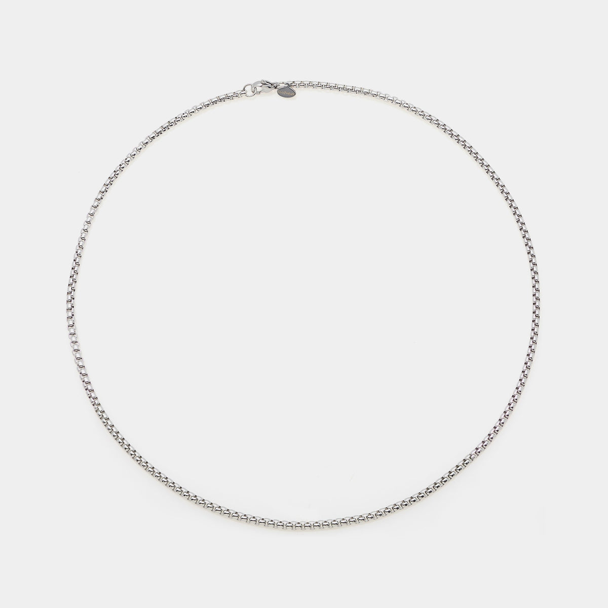Rounded Venetian link steel chain medium section 3 mm short length 45 cm