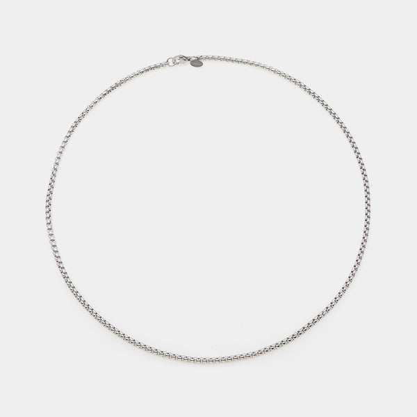 Rounded Venetian link steel chain medium section 3 mm short length 45 cm