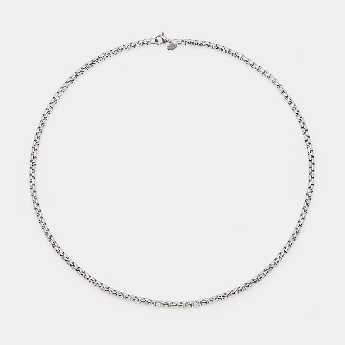 Rounded Venetian link steel chain wide section 4 mm short length 45 cm