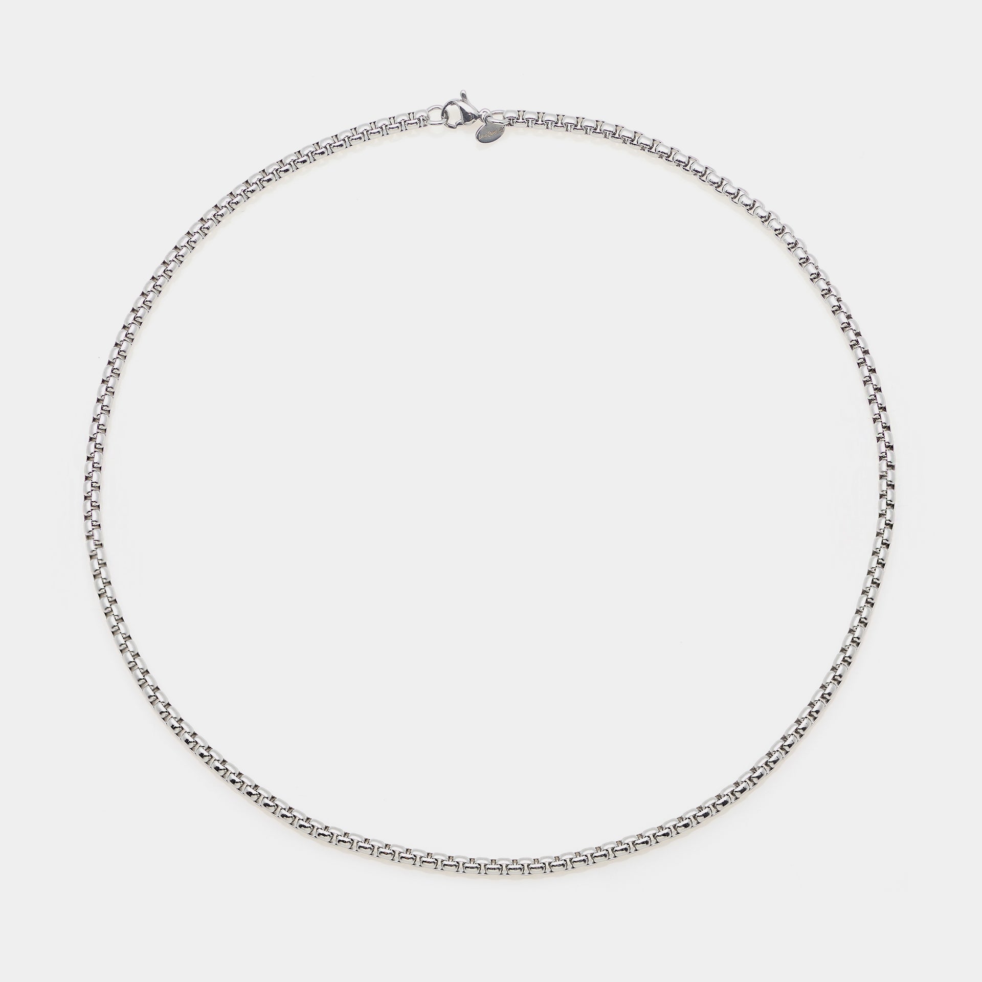 Rounded Venetian link steel chain wide section 4 mm short length 45 cm