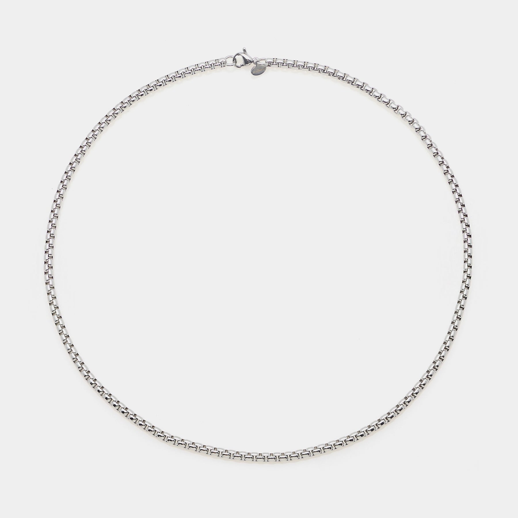 Rounded Venetian link steel chain wide section 4 mm average length 50 cm