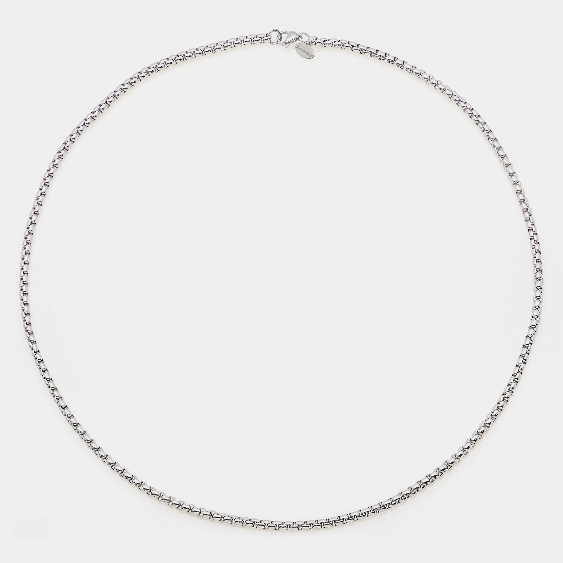 Rounded Venetian link steel chain wide section 4 mm average length 60 cm