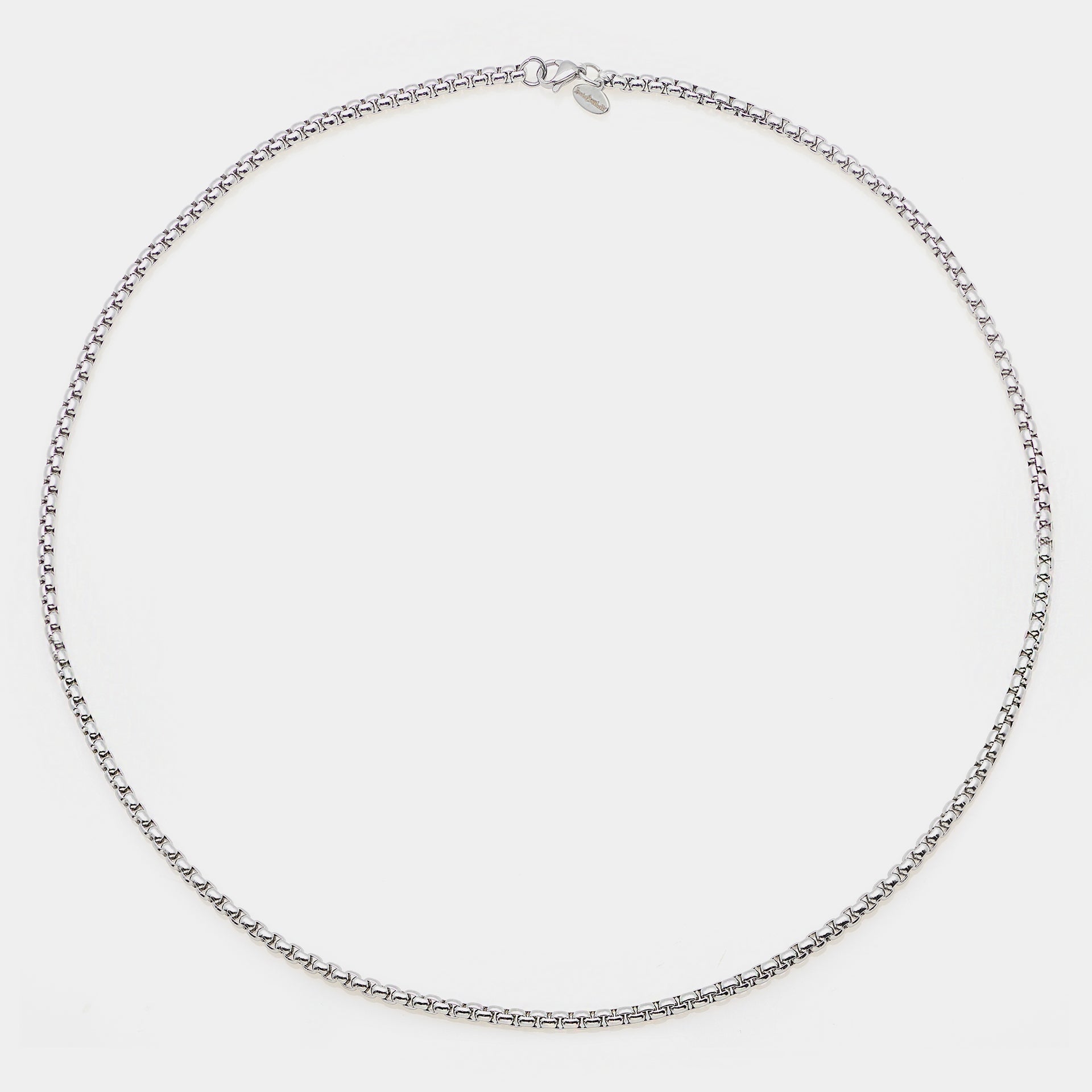 Rounded Venetian link steel chain wide section 4 mm average length 60 cm