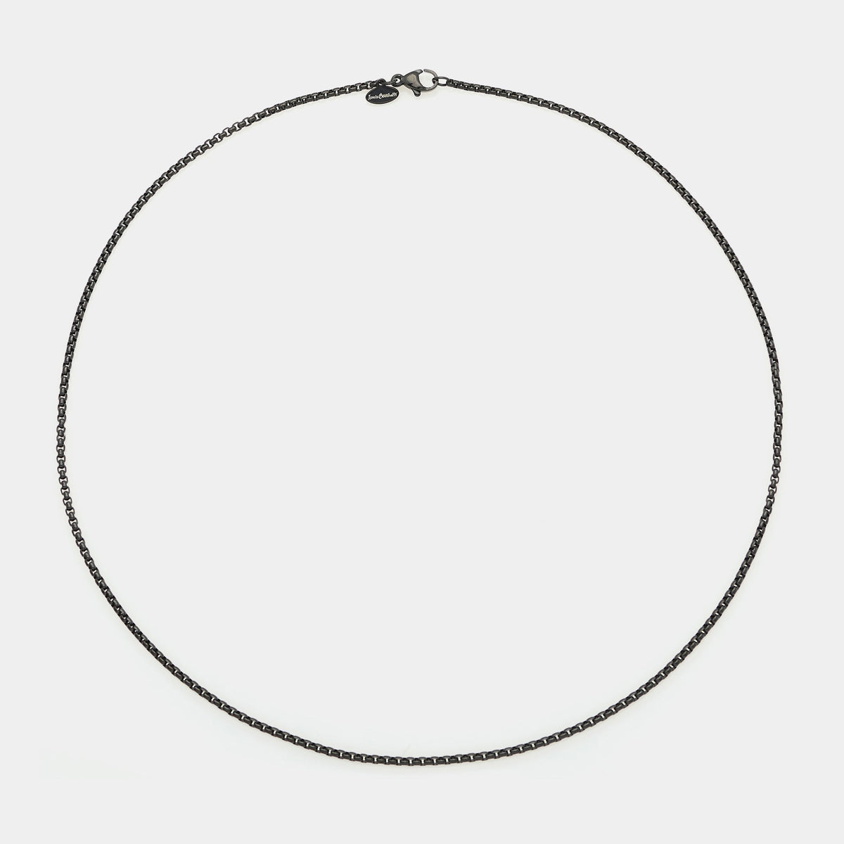 Cadena de acero cepillado con eslabones venecianos redondeados, sección fina de 2 mm, longitud corta de 45 cm