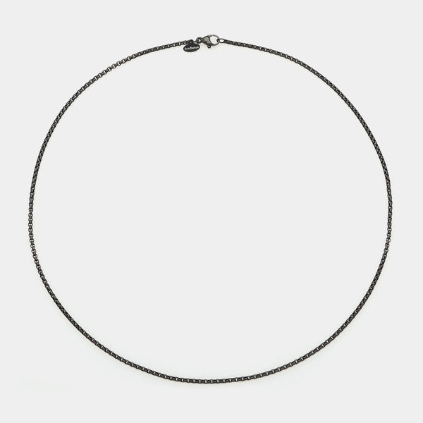 Catena acciaio brunita maglia veneta stondata sezione fina 2 mm lunghezza corta 45 cm
