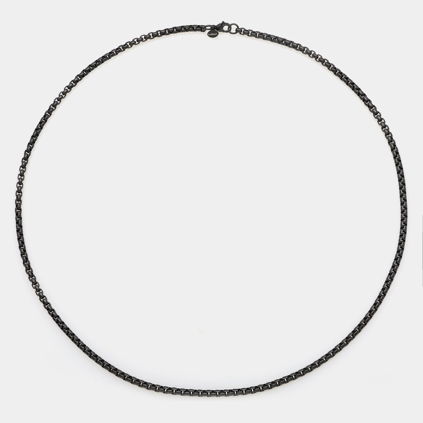 Brushed steel chain with rounded Venetian links, wide section 4 mm, average length 60 cm