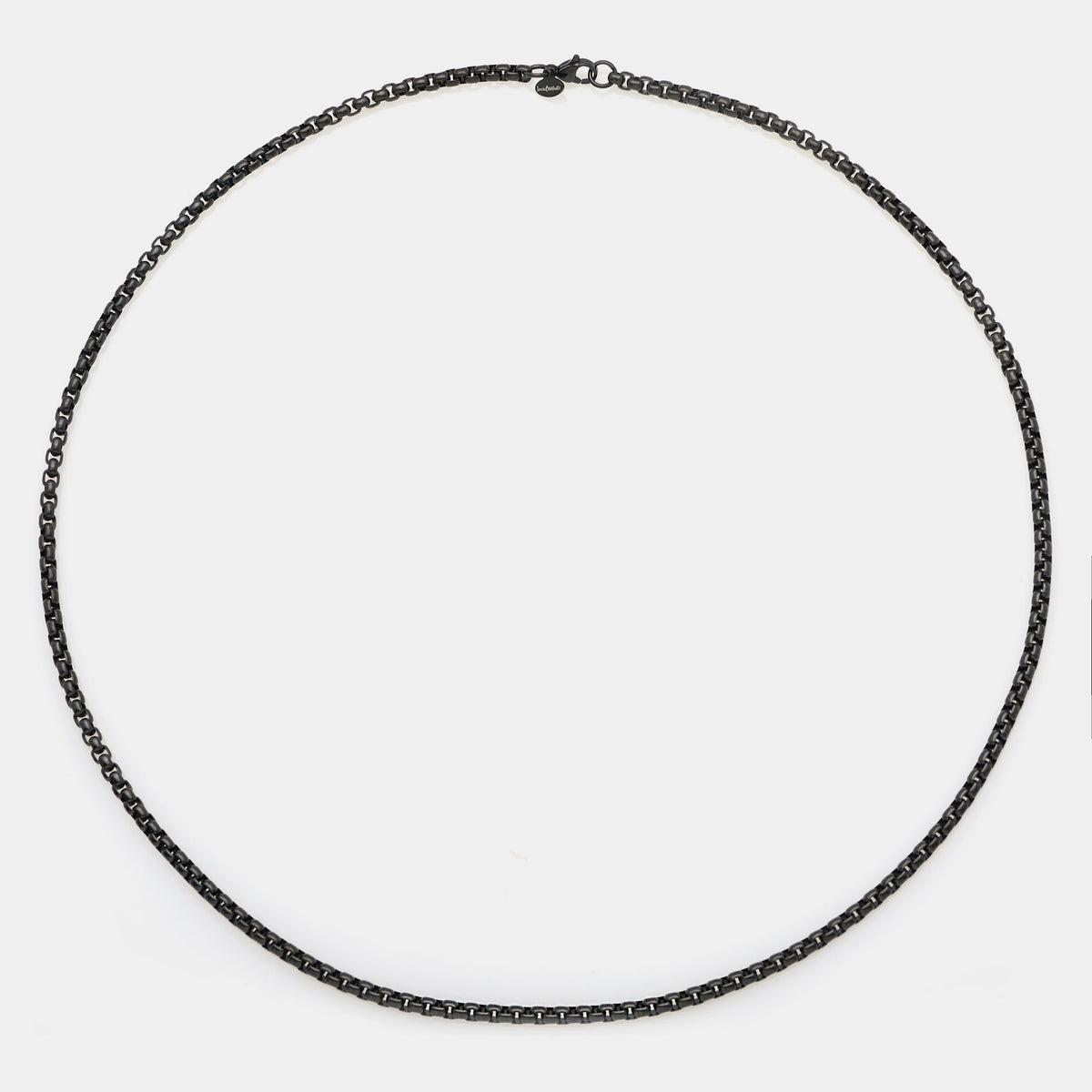 Brushed steel chain with rounded Venetian links, wide section 4 mm, average length 60 cm