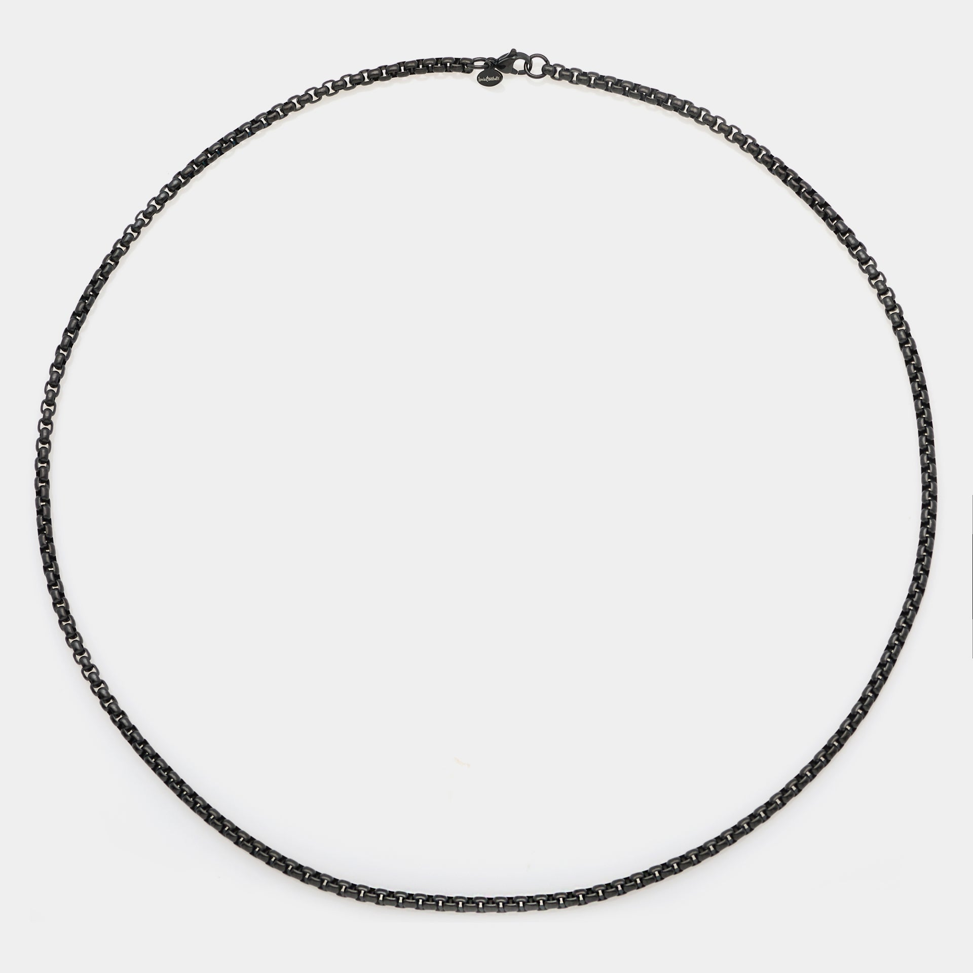 Brushed steel chain with rounded Venetian links, wide section 4 mm, average length 60 cm