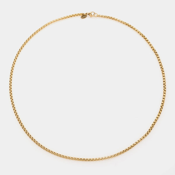 Gold-plated steel chain Venetian rounded link medium section 3 mm average length 50 cm