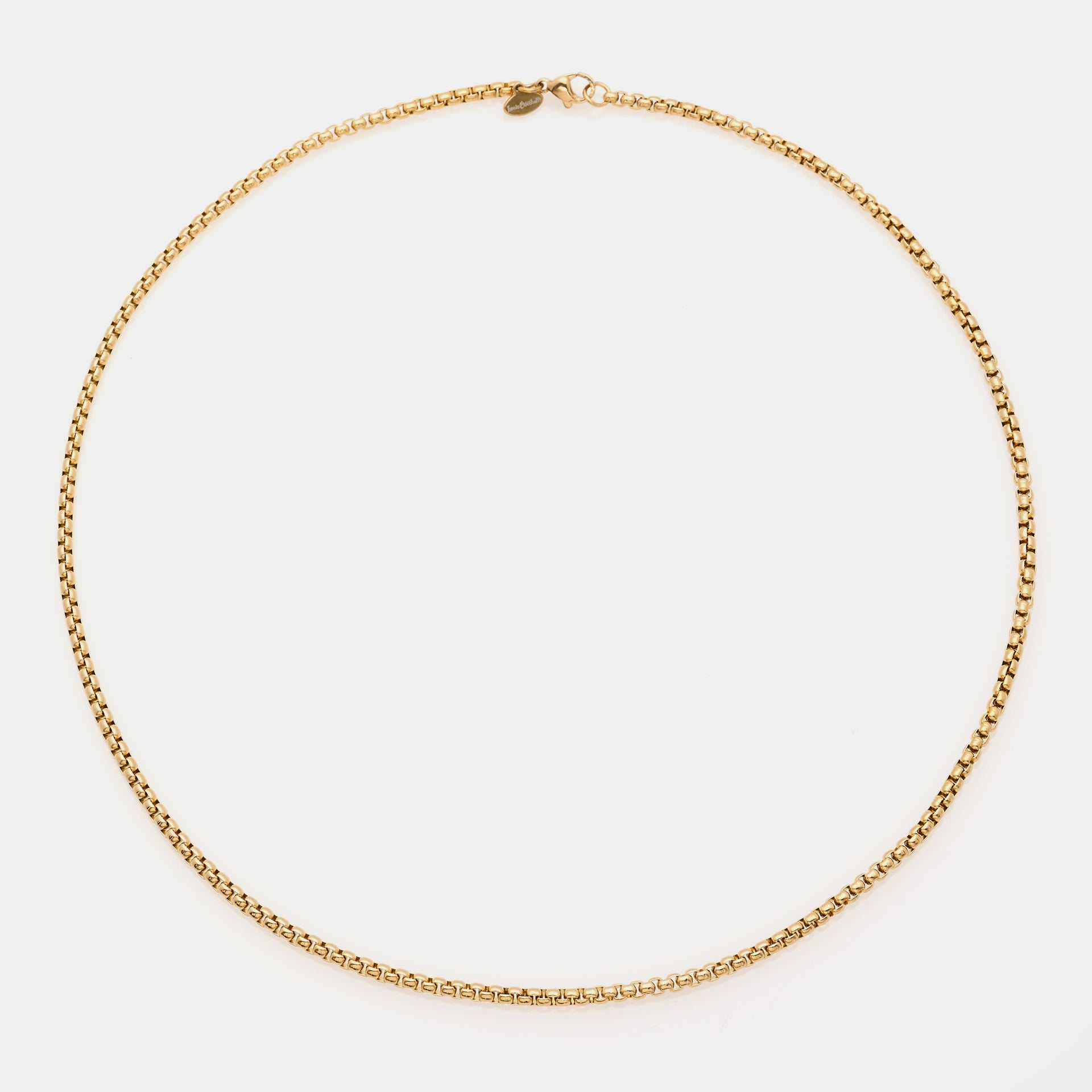 Gold-plated steel chain Venetian rounded link medium section 3 mm average length 50 cm