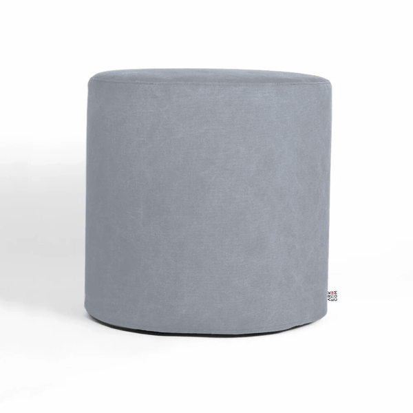 Pouf Cilindrico in tessuto di cotone naturale canvas