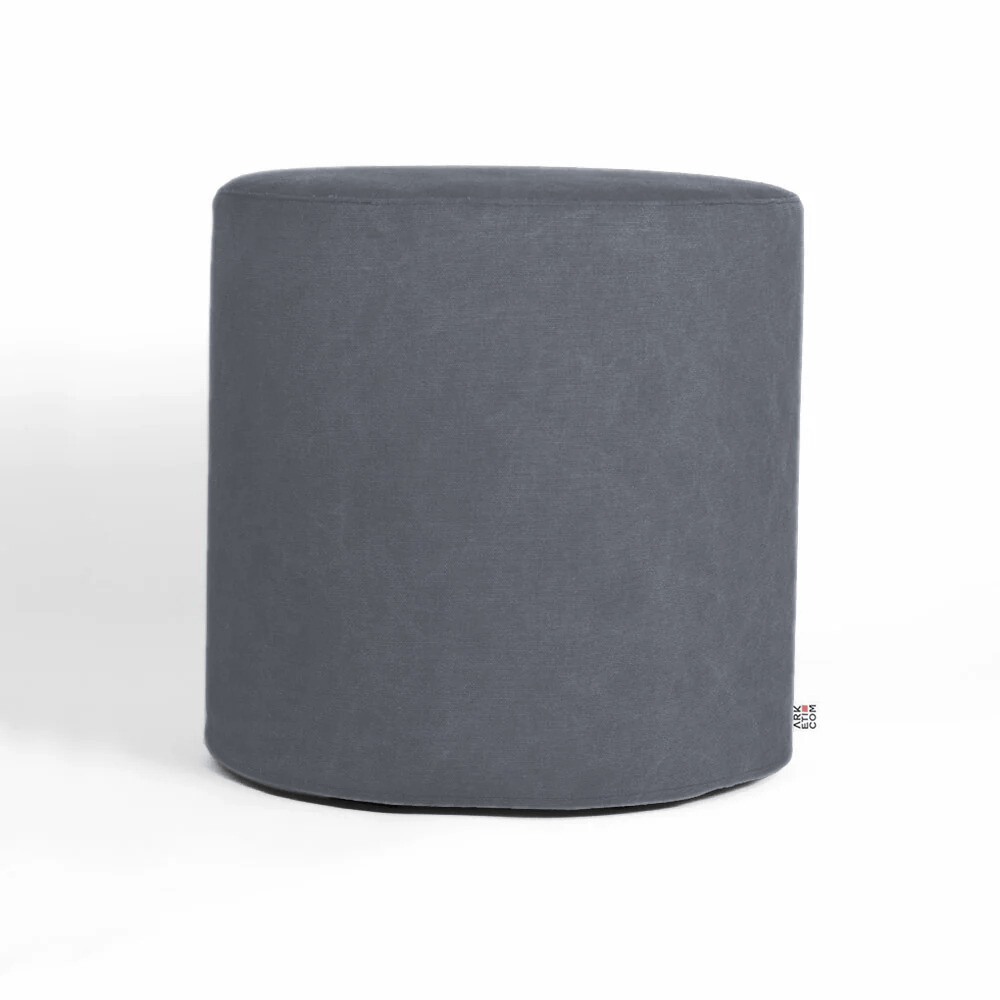 CYLINDER 55, Round Cotton Footstool with Legs 55x h 42