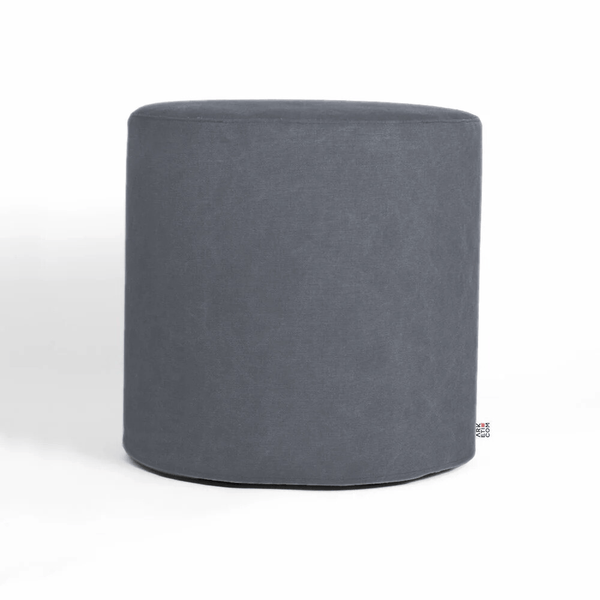 CYLINDER 55, Round Cotton Footstool with Legs 55x h 42