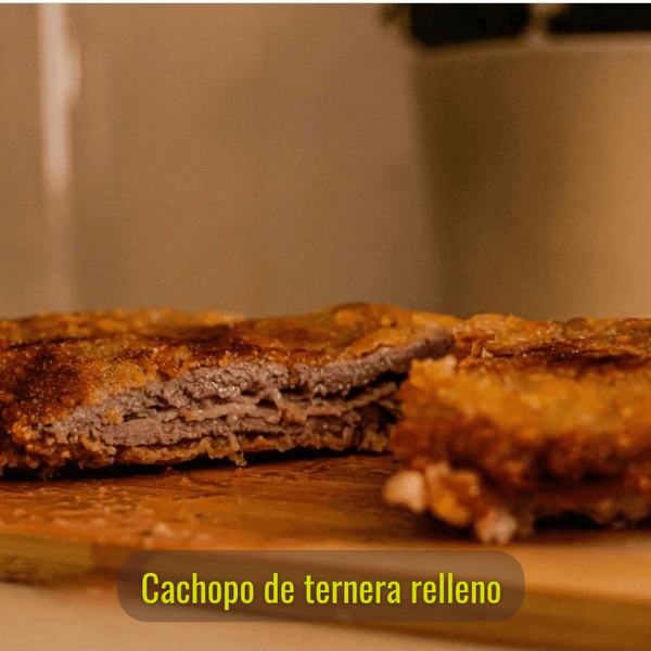 2 Beef Cachopos Filled with Cheese, Quince, and Bacon