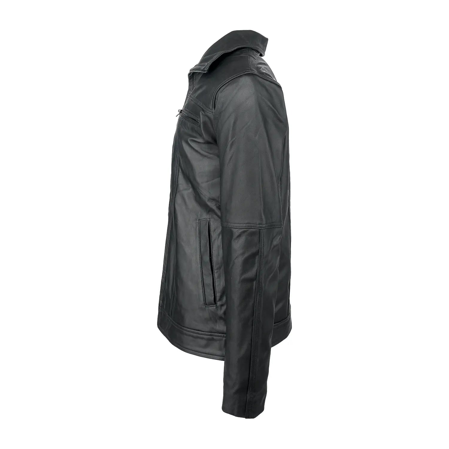 Giacca in pelle nera da uomo Calvin