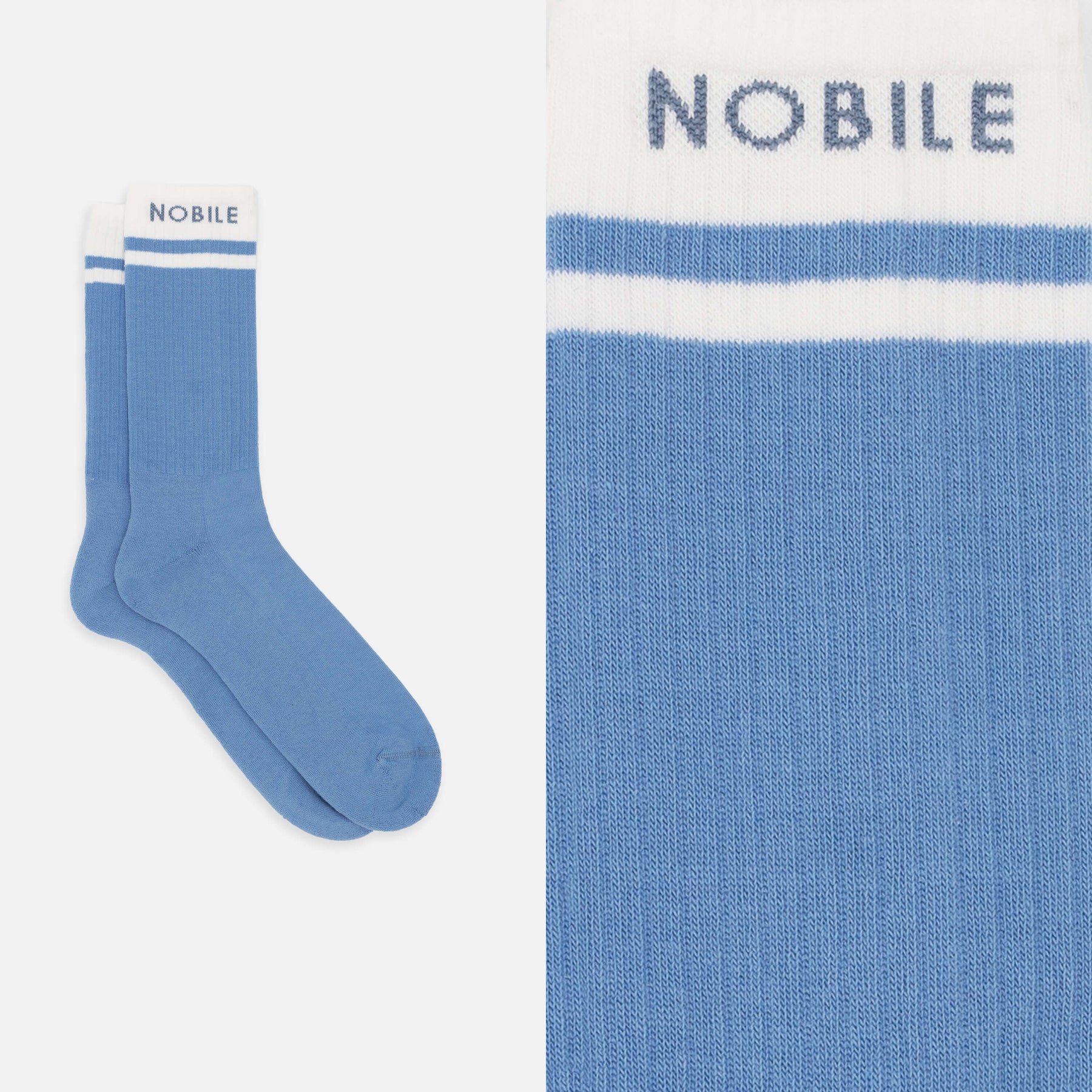 Le Mans - Box of 6 sports socks in organic cotton with Nobile writing