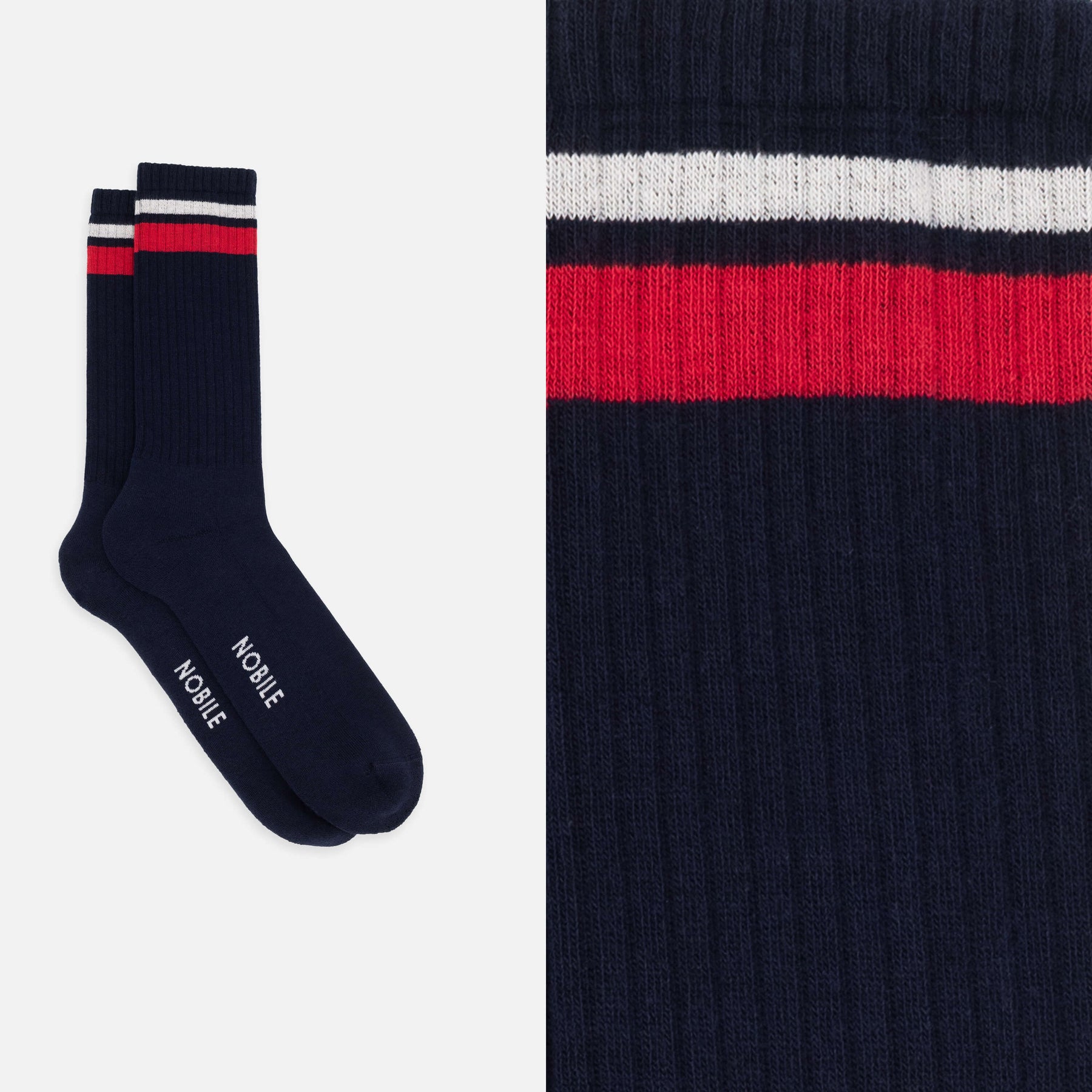 Mixed Colors - Box of 6 Sports Socks in Organic Cotton with Stripes