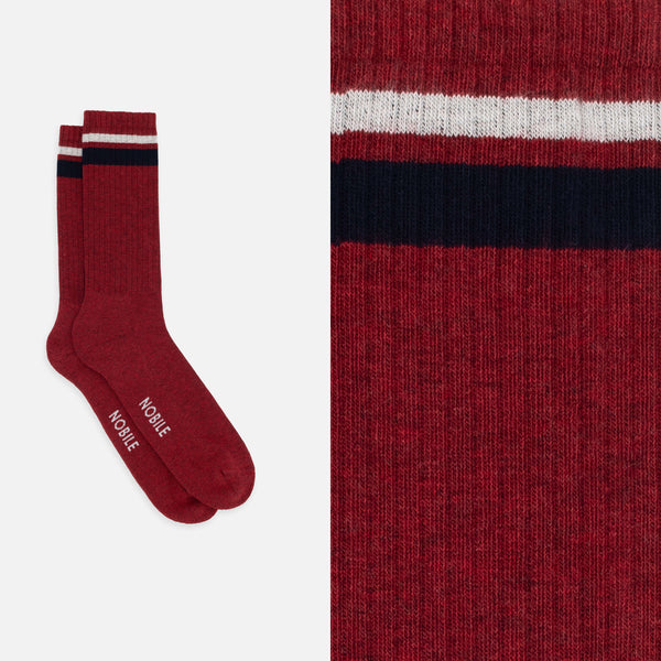 Mixed Colors - Box of 6 Sports Socks in Organic Cotton with Stripes