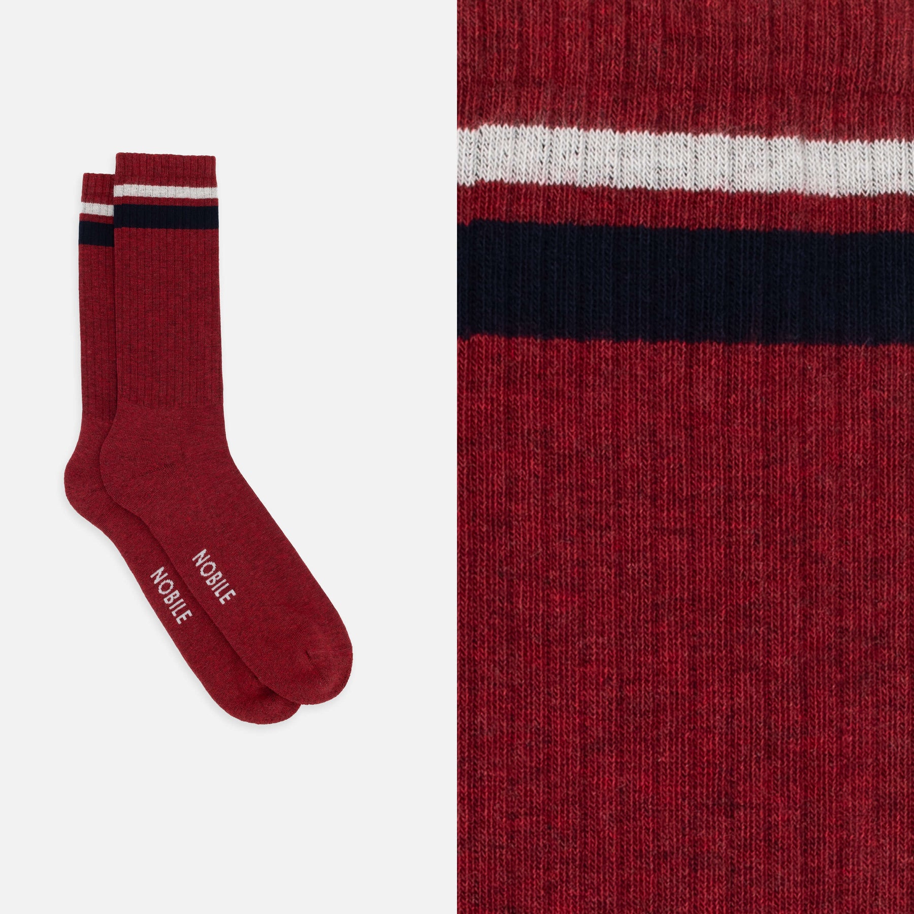 Couleurs mélangées - Boîte de 6 chaussettes de sport en coton biologique avec rayures