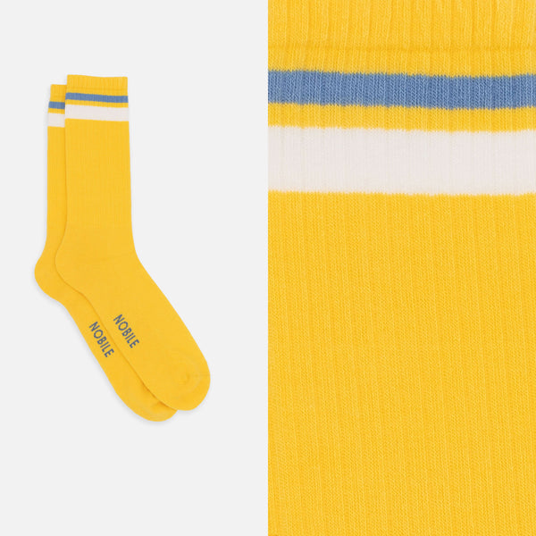 Mixed Colors - Box of 6 Sports Socks in Organic Cotton with Stripes