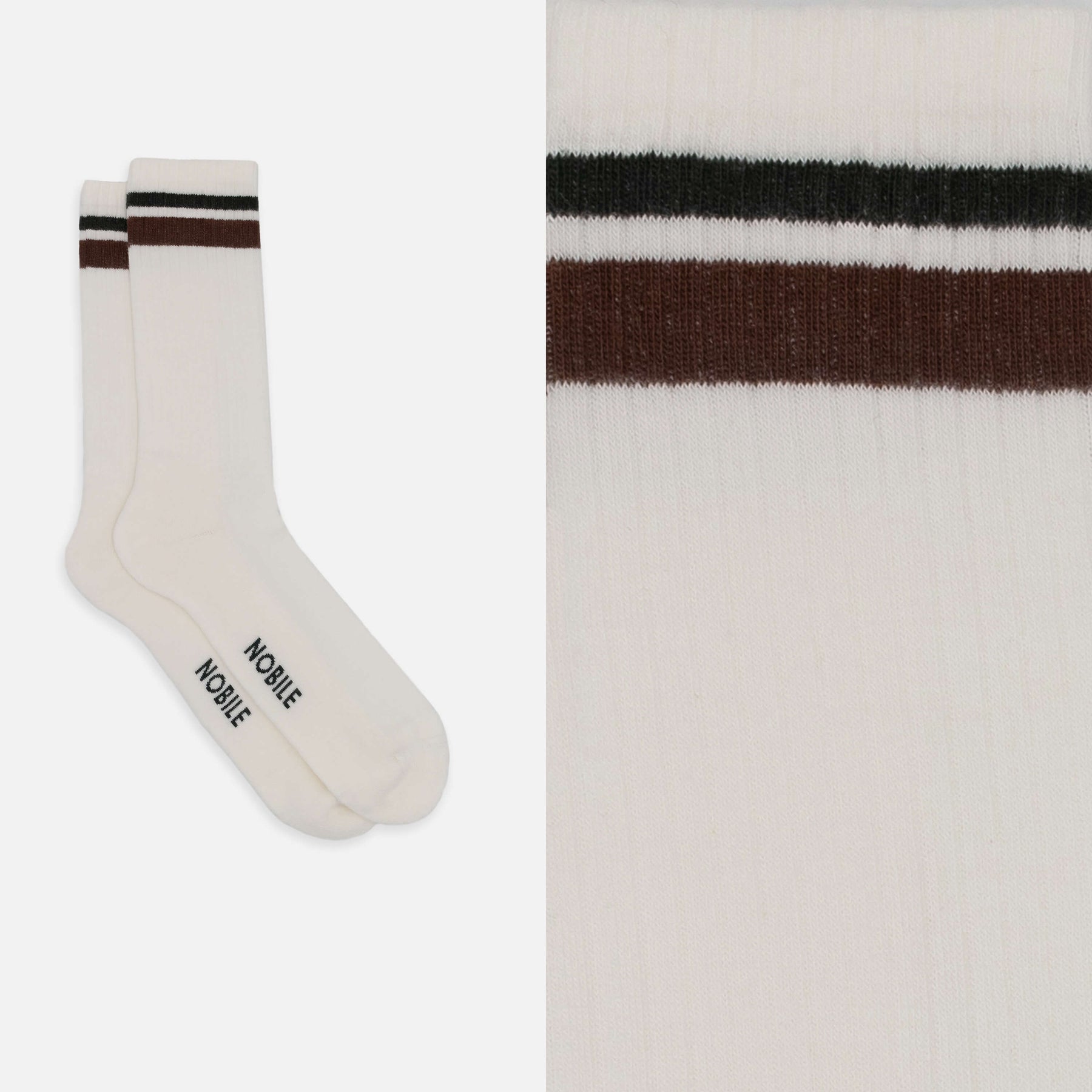 White & Stripes - Box of 6 sports socks in organic cotton