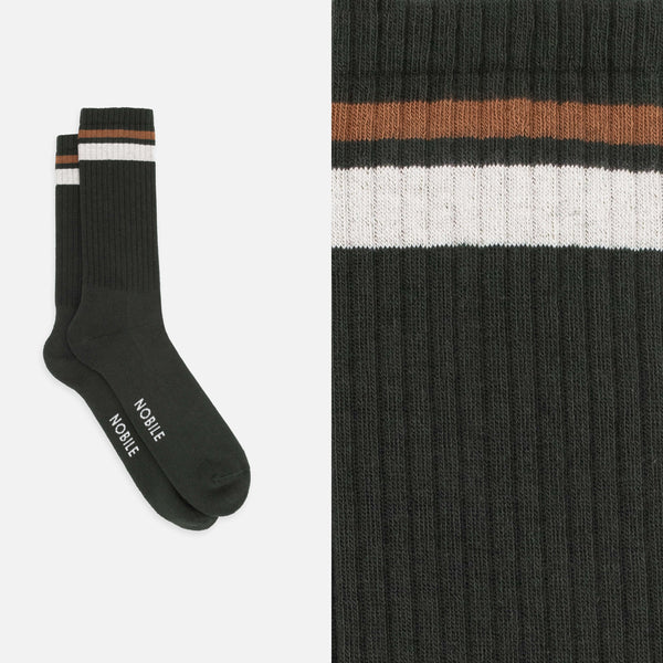 Mixed Colors - Box of 6 Sports Socks in Organic Cotton with Stripes