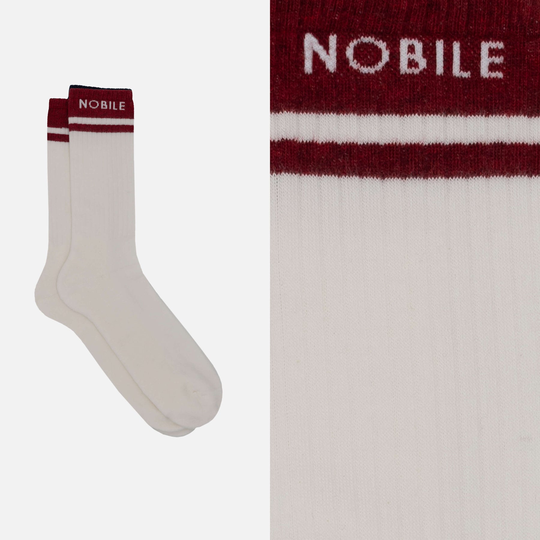 Le Mans - Box of 6 sports socks in organic cotton with Nobile writing