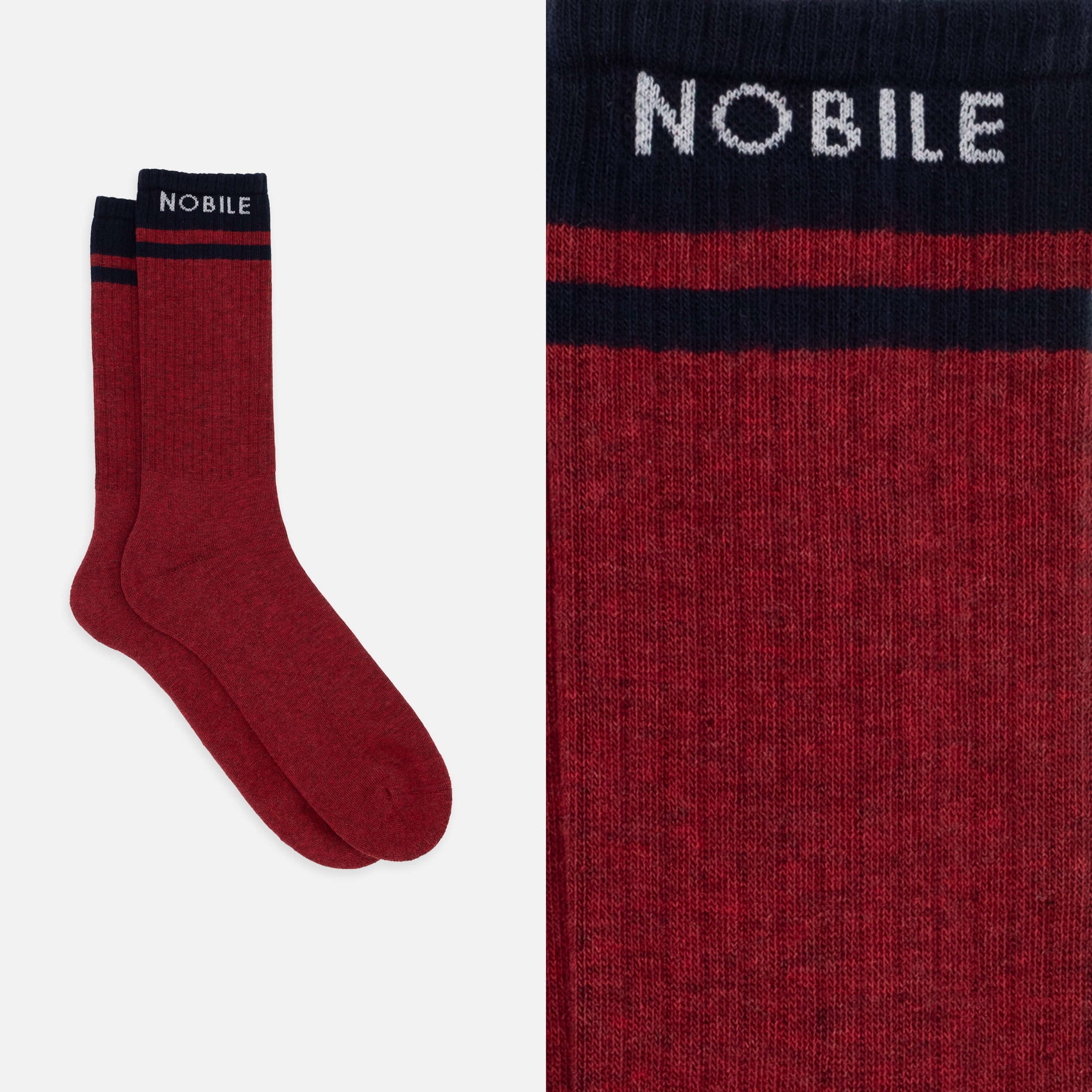 Le Mans - Box of 6 sports socks in organic cotton with Nobile writing