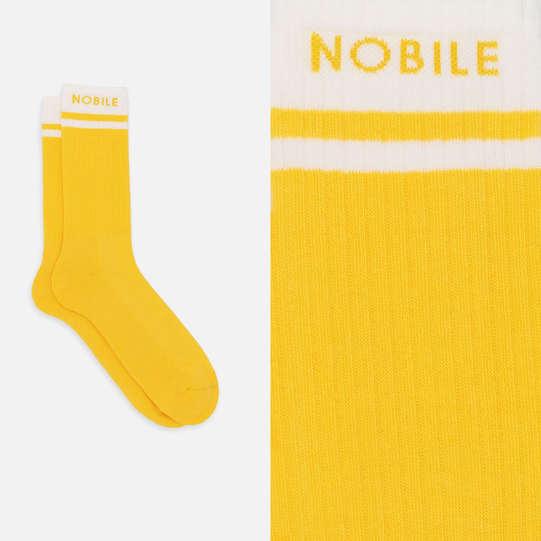 Le Mans - Box of 6 sports socks in organic cotton with Nobile writing