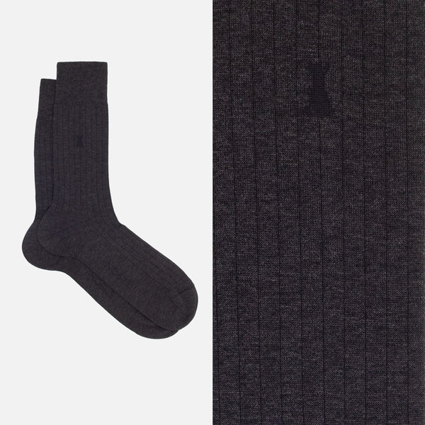 Michelangelo - Short Mélange Socks with Fine Ribbing