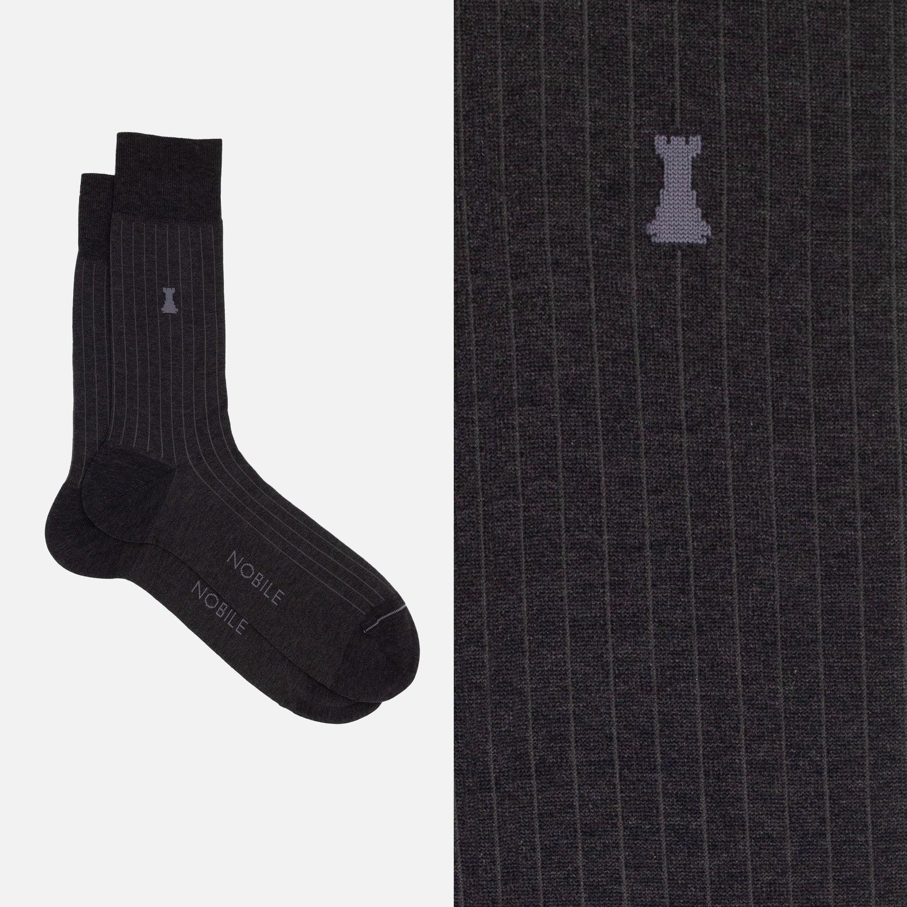Michelangelo - Short Mélange Socks with Fine Ribbing