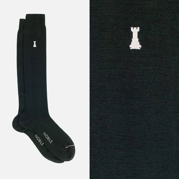 Box of 12 pairs of long socks in Filoscozia® - Federico II solid colors