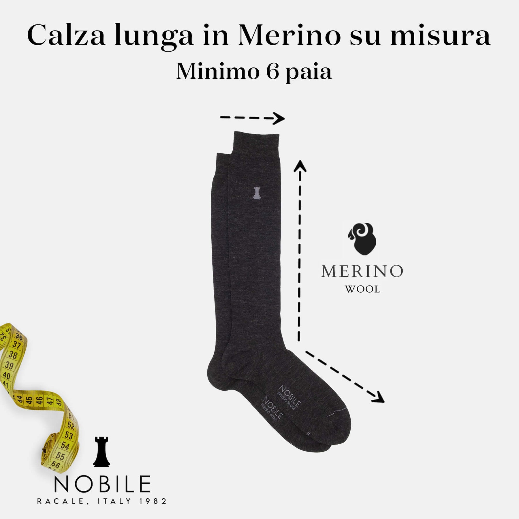 Custom Size in Merino - Long Socks (from 6 pairs onwards)