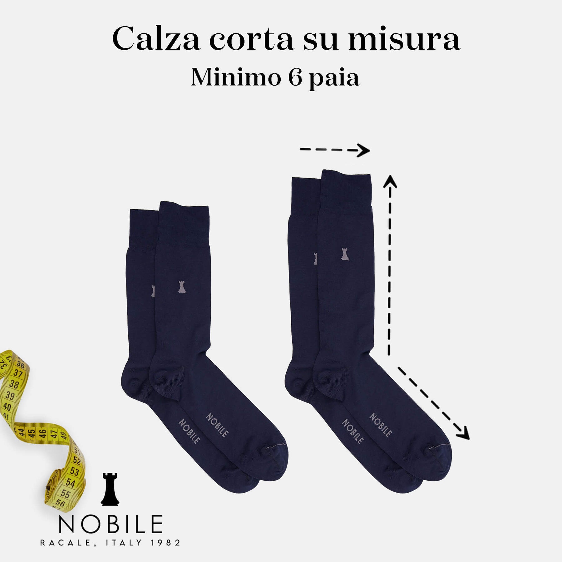 Taglia personalizzata - Calze corte in Filoscozia® (da 6 paia in su)