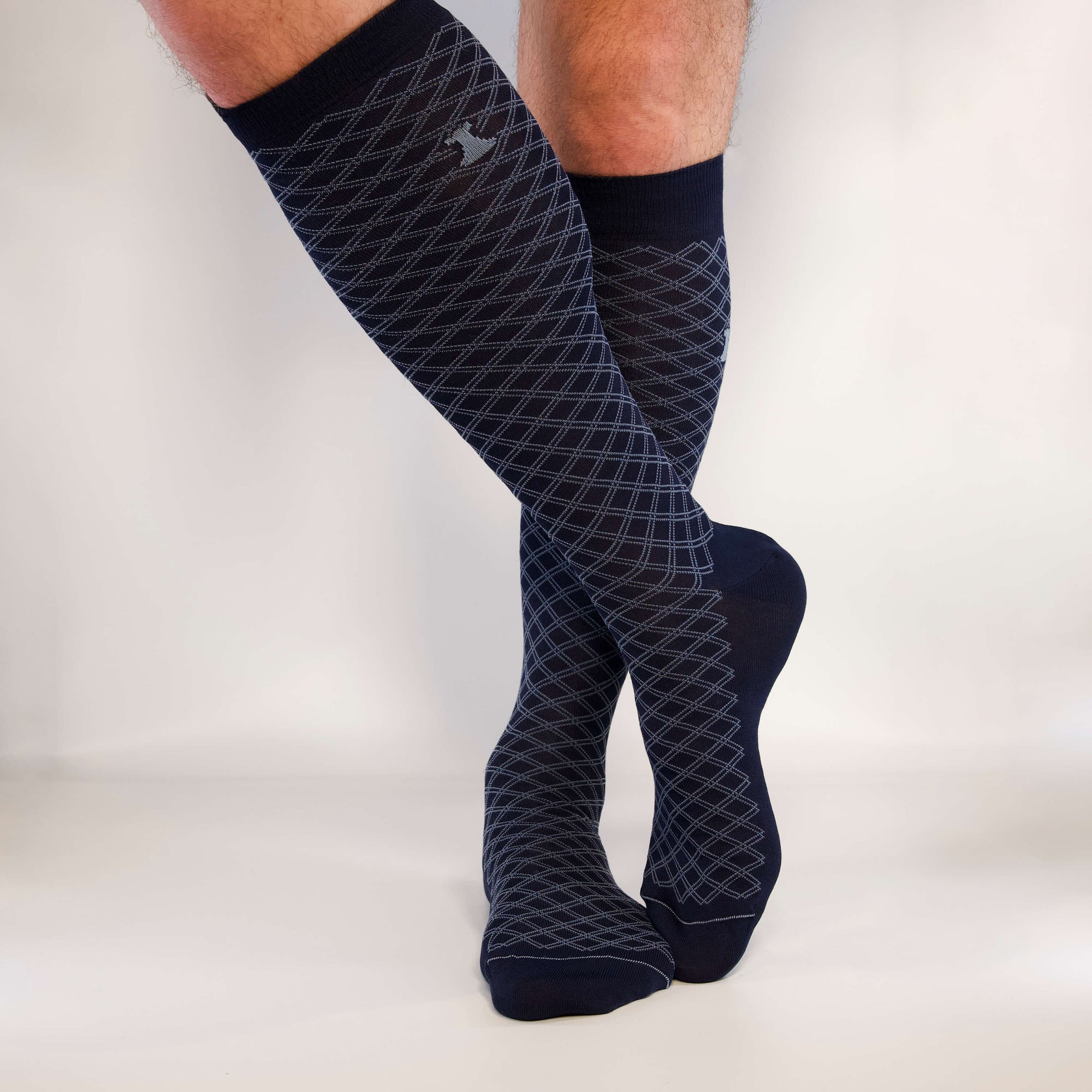Noble Evening Box of 6 Long Socks - Dots, Ribbed, Solid Color & Pattern